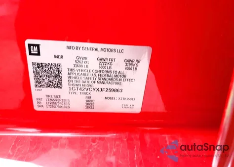 2018 GMC Sierra K3500 z USA, uszkodzony, nr VIN 1GT42VCYXJF259863